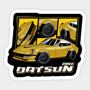 Yellow Datsun 280z Widebody JDM Sticker